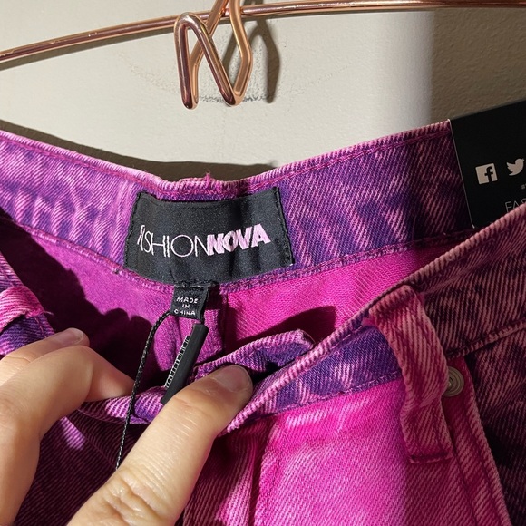 FASHION NOVA Two Heart Colorblock High Rise Straight Leg Jean Size 11 NWT - Picture 6 of 7